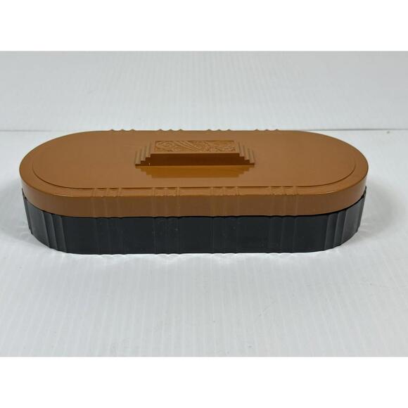 Vintage Rare Mustard & Black‎ 8” Plaskon Deco Bakelite Style Jewelry Or Ring Box